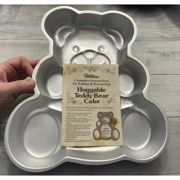 Vintage Vtg 1982 Wilton Huggable Teddy Bear Cake Pan & Instructions 502-3754